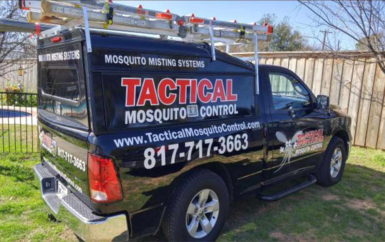Tactical Mosquito Control service truck in the Dallas–Fort Worth area