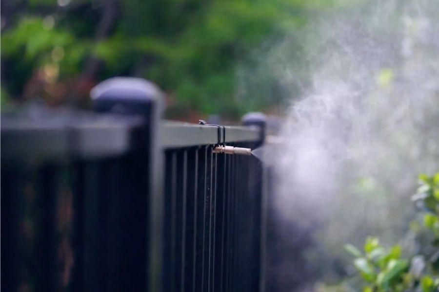 Outdoor mosquito misting system nozzle